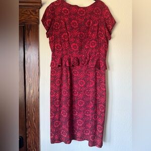 Vintage Lace Black & Red Dress L/XL